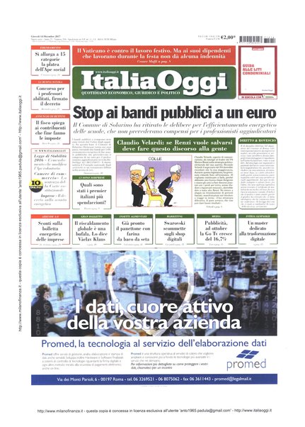 Italia oggi : quotidiano di economia finanza e politica